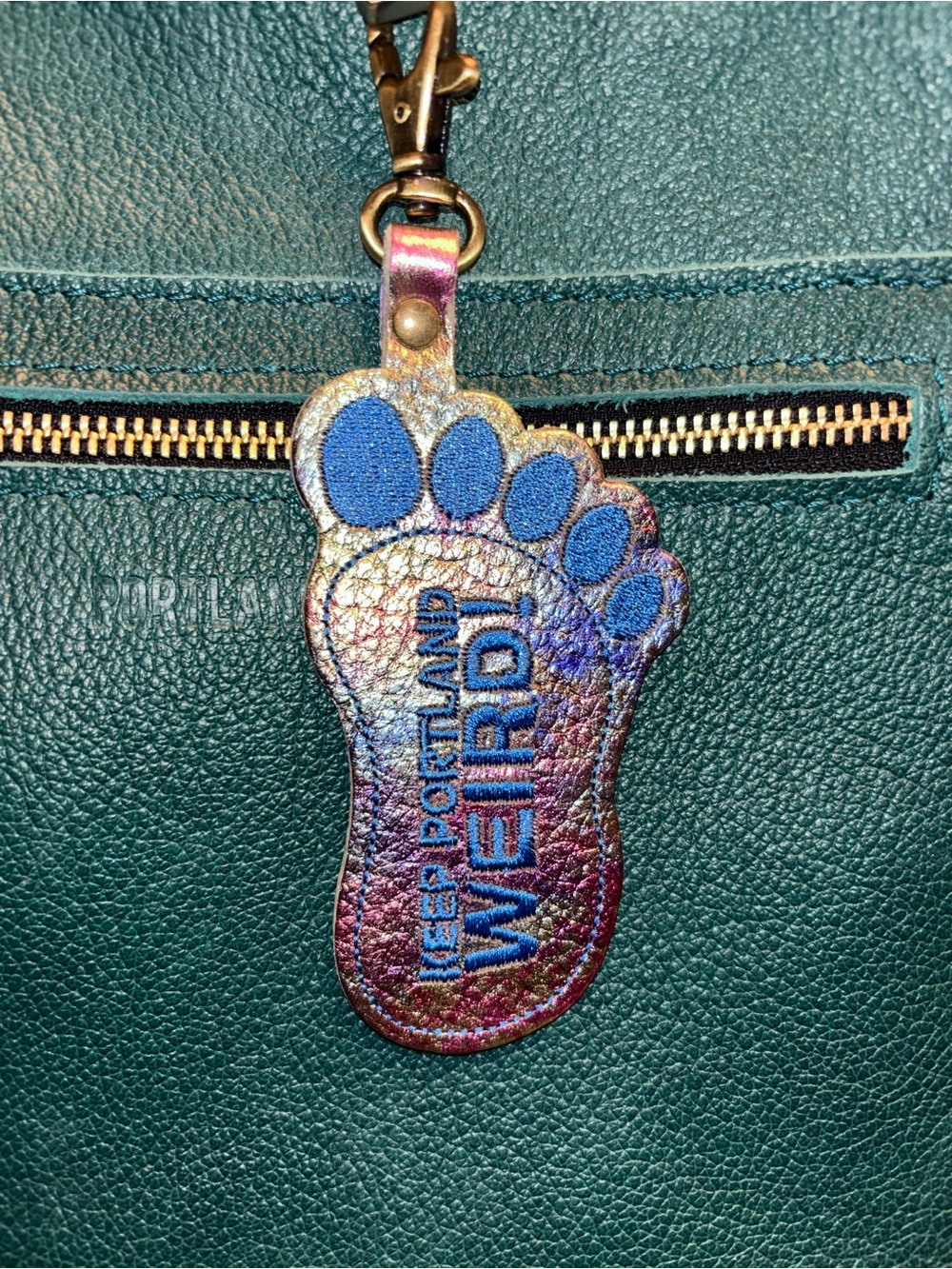 Portland Leather Aurora “Keep Portland Weird” Bag Charm - NEW